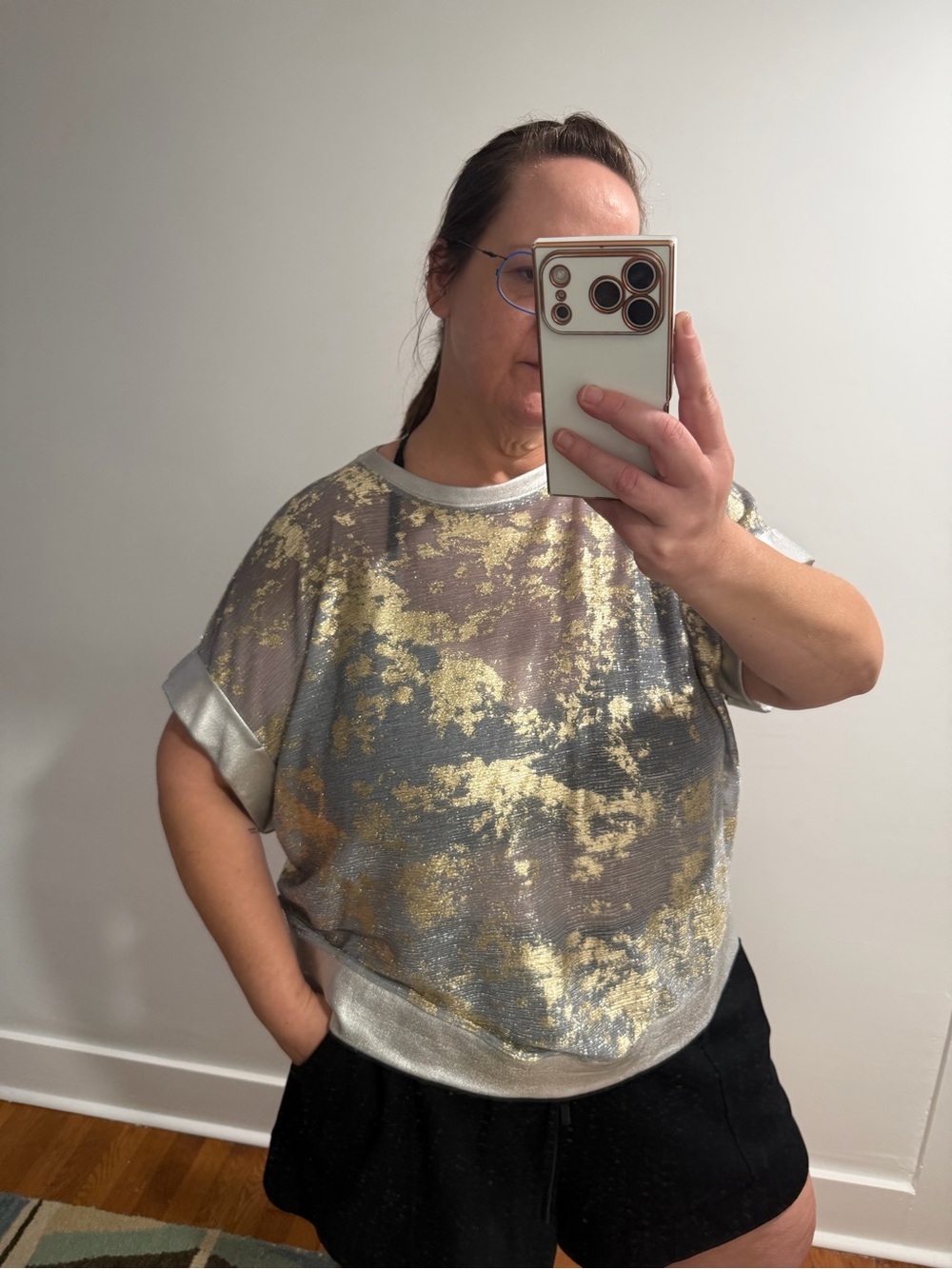 Anthropologie Pilcro Shine Shell Top in 1X